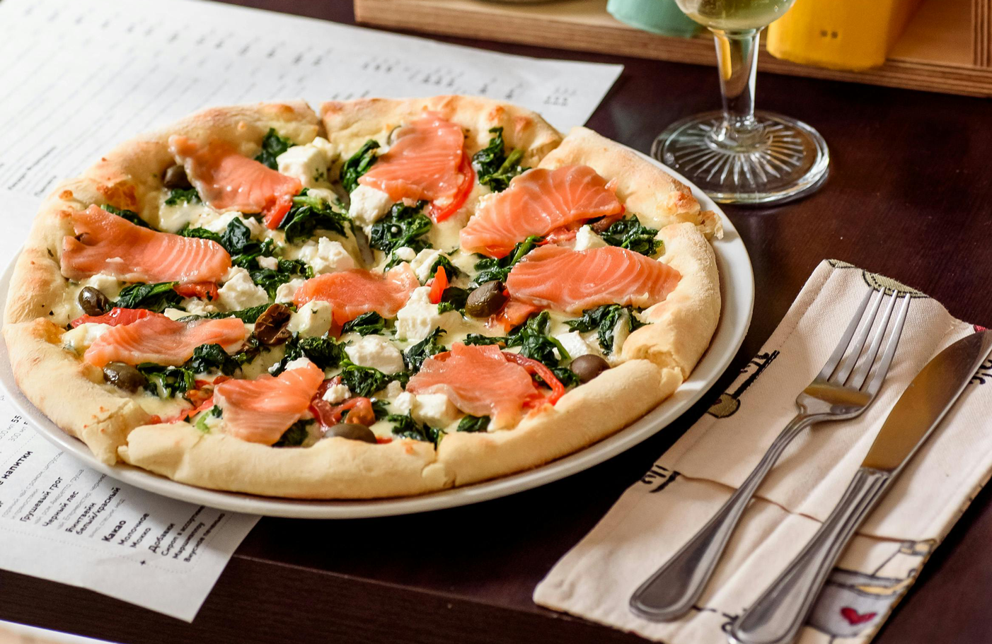 Pizza Salmone e Spinaci